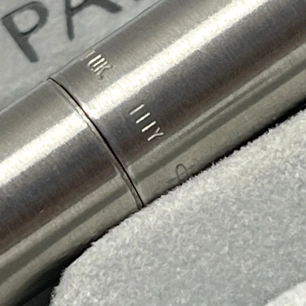 Parker Brushed Steel Fountain Pen M‎ Nib Made In UK In Box No ink